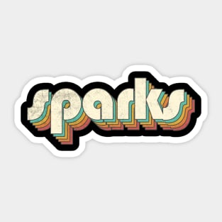 Vintage Sparks Rainbow Letters Distressed Style Sticker